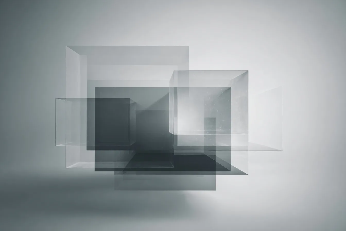 Glass cubes overlapping